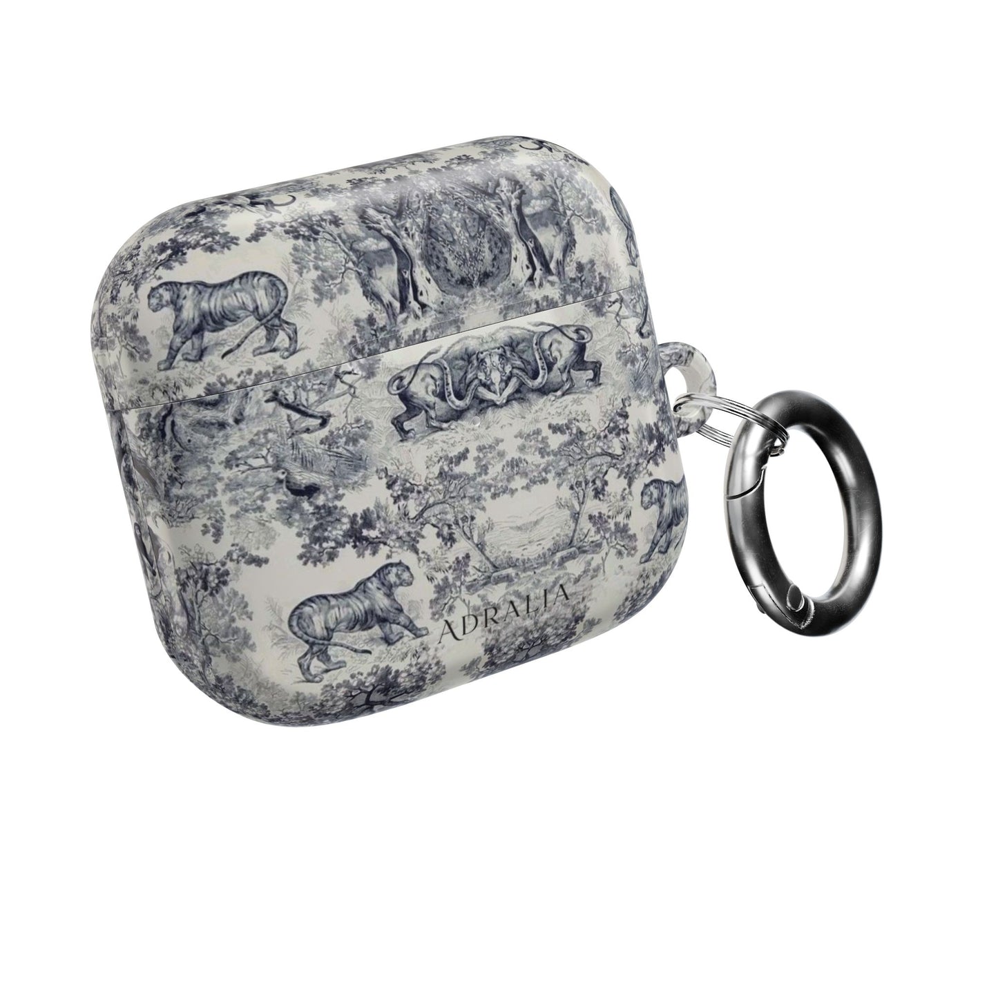 Vintage Toile AirPod Case — Classic Grey Pattern Protective Cover