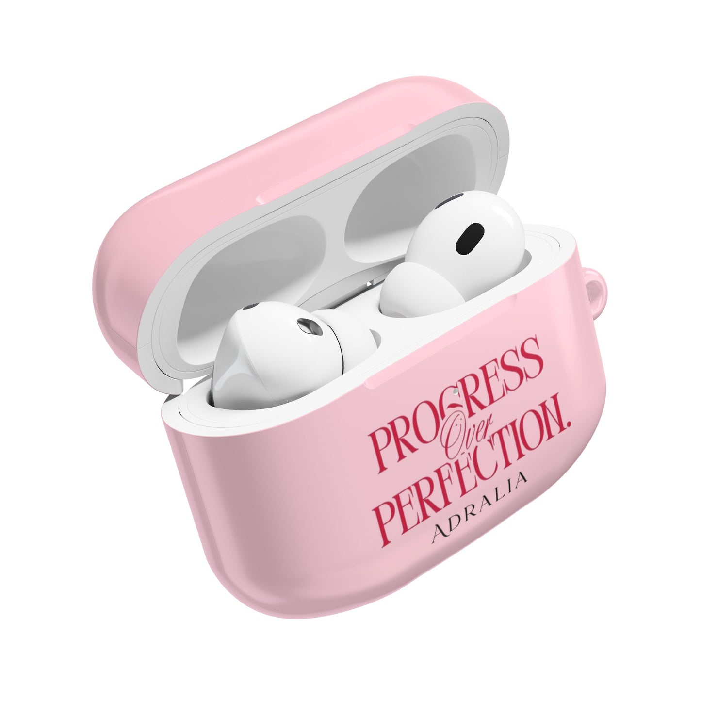 Progress Over Perfection AirPod Case — Pink Inspirational Protective Cover
