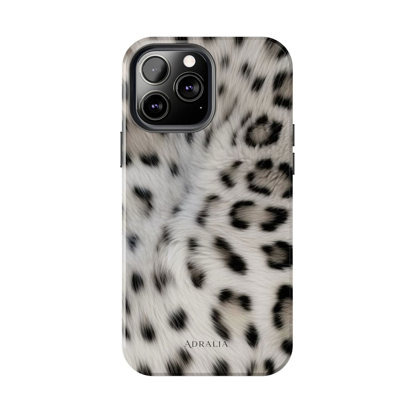 Leopard Fur Tough Phone Case — White Snow Cheetah Protective Cover