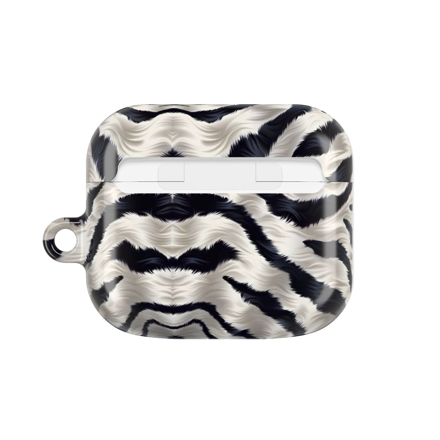 Zebra Fur Pattern AirPod Case — Luxe Black & White Animal Print Protective Cover