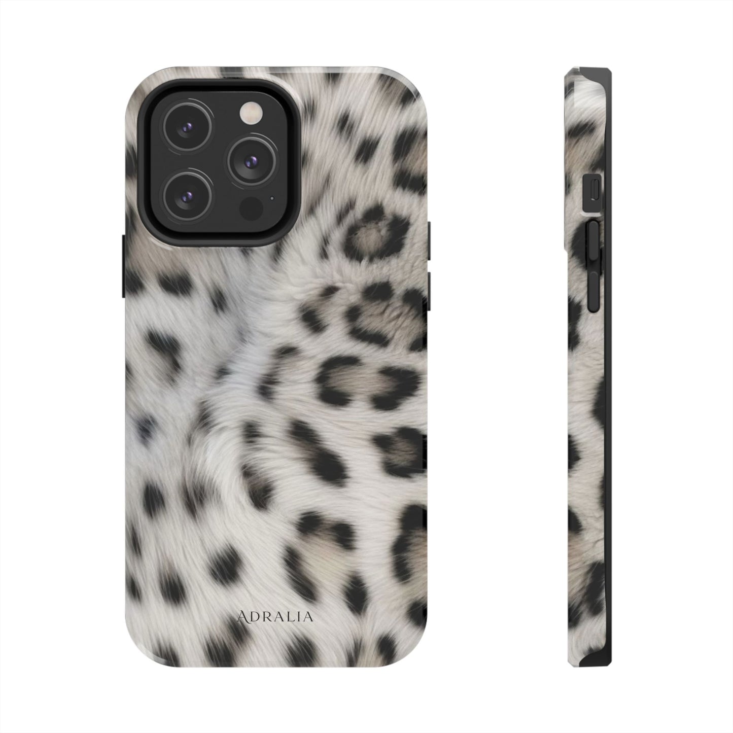 Leopard Fur Tough Phone Case — White Snow Cheetah Protective Cover
