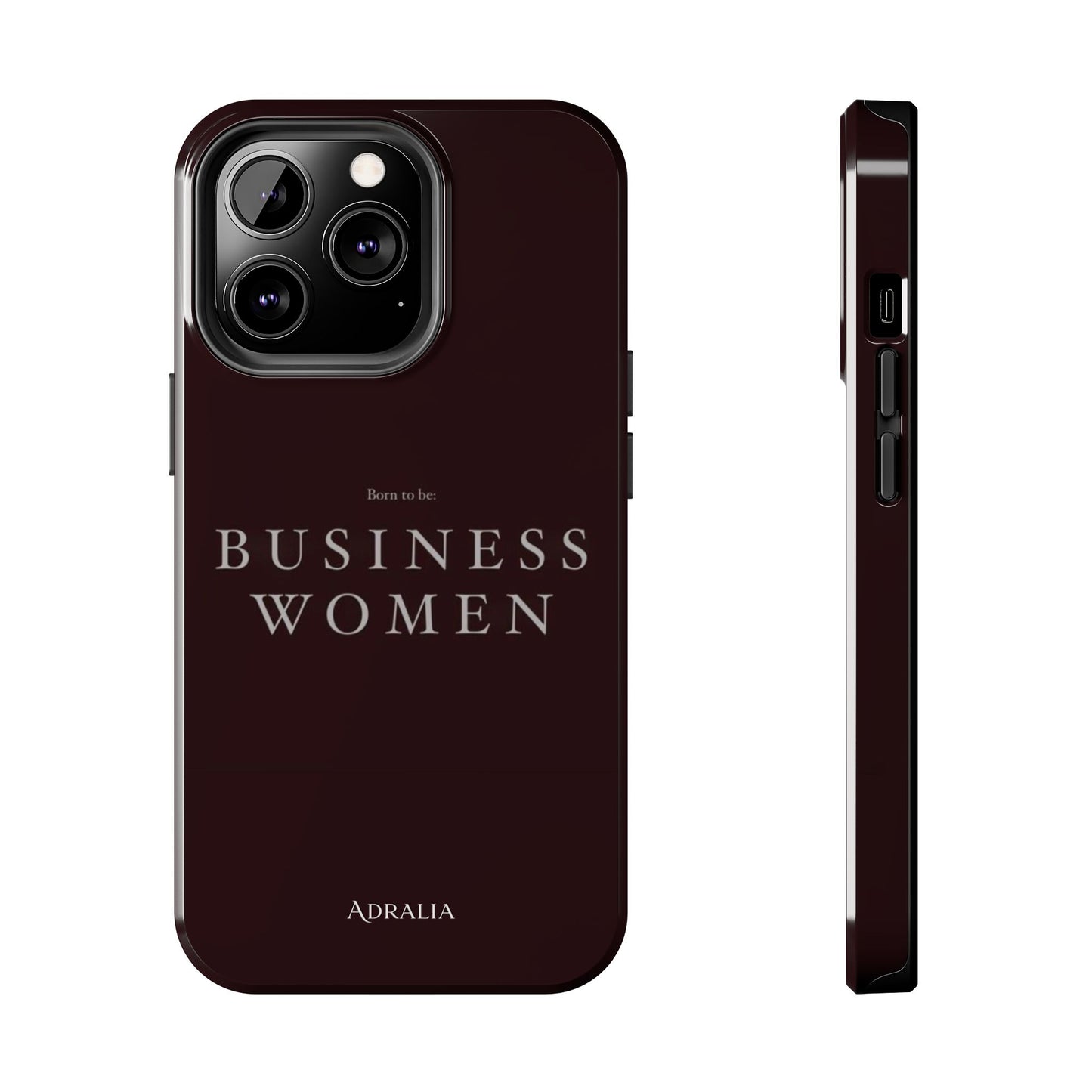 Business Women Tough Phone Case — Empowering Burgundy Protective Phone Cover