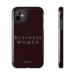 Business Women Tough Phone Case — Empowering Burgundy Protective Phone Cover
