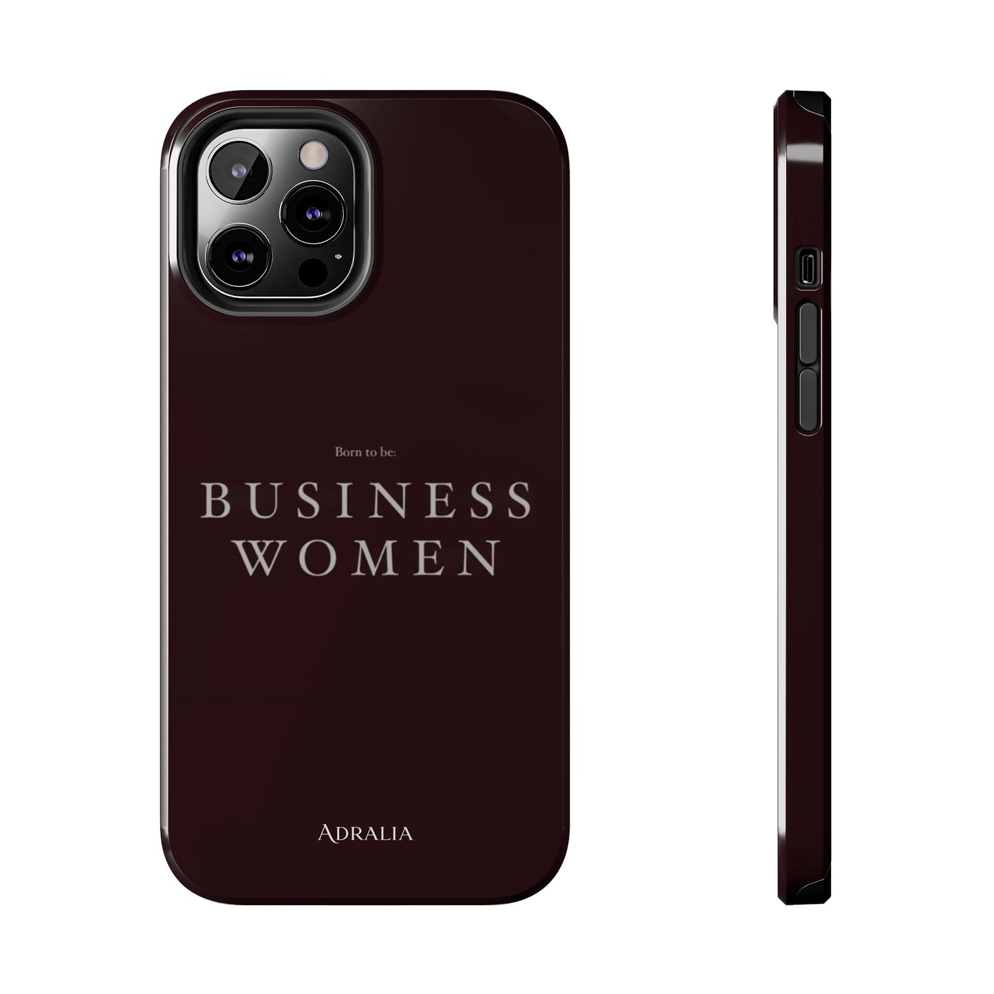Business Women Tough Phone Case — Empowering Burgundy Protective Phone Cover