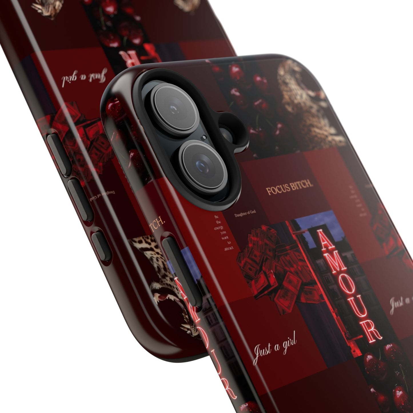 Tough Phone Case — Amour Red Leopard Graphic Protective Cover