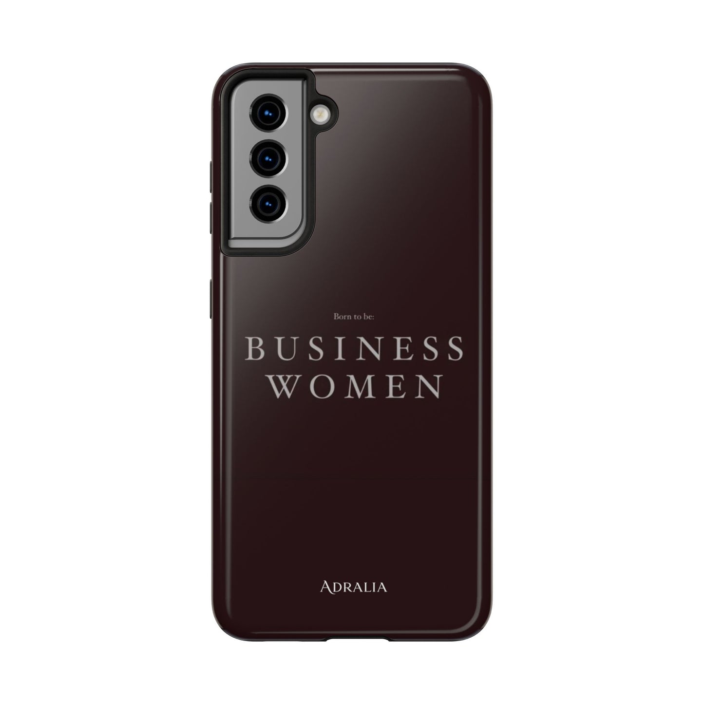 Business Women Tough Phone Case — Empowering Burgundy Protective Phone Cover