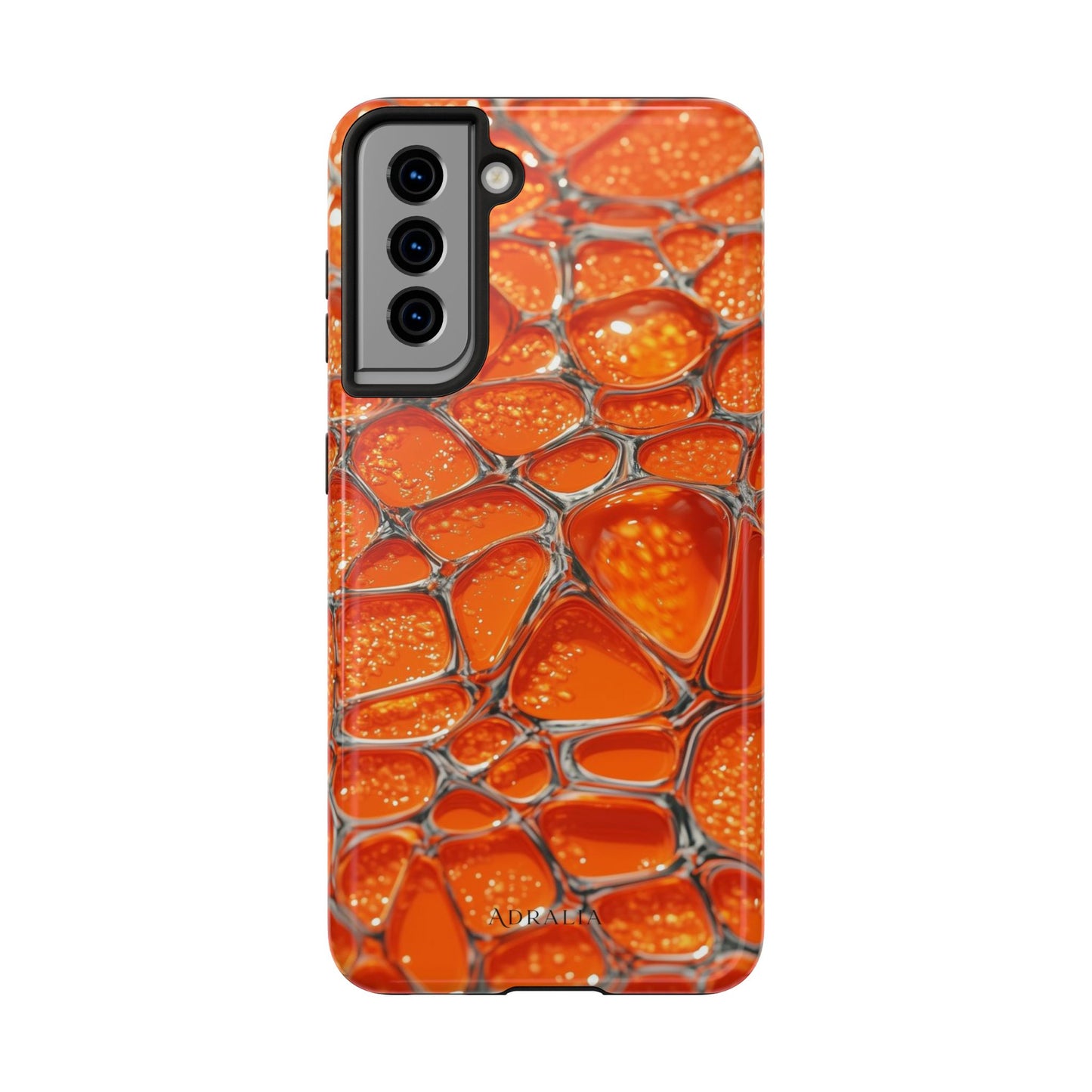 Orange Resin Abstract Tough Phone Case — Durable Protective iPhone Cover