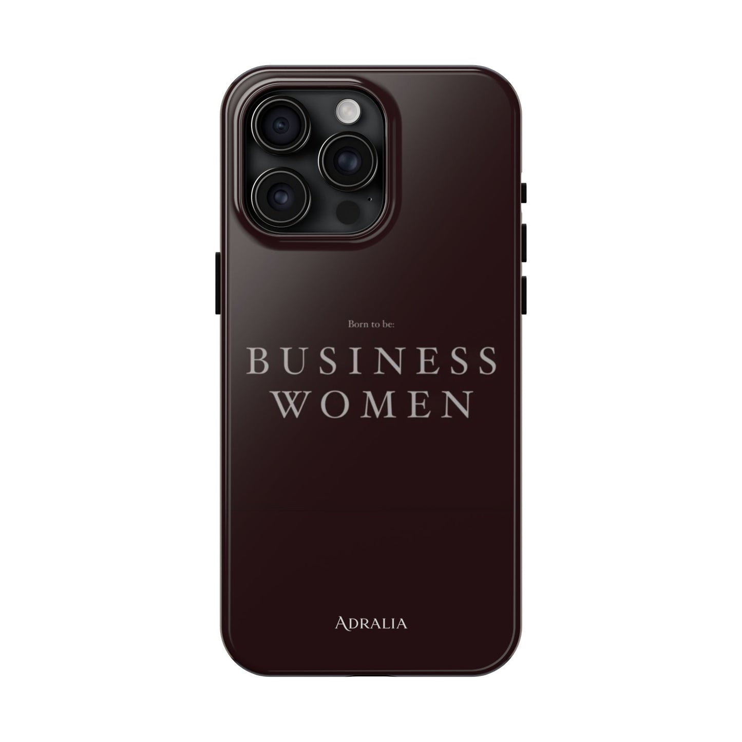 Business Women Tough Phone Case — Empowering Burgundy Protective Phone Cover