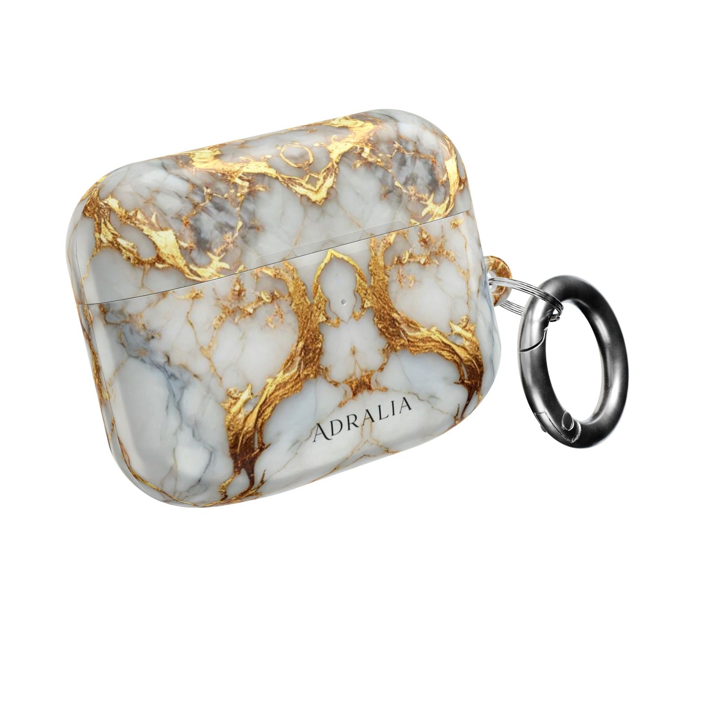 Marble Gold Luxe AirPod Case — Elegant White & Gold Charging Case Cover