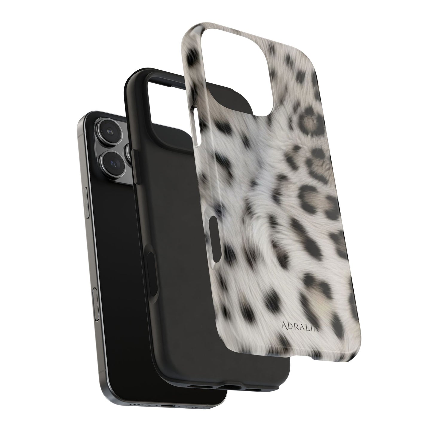 Leopard Fur Tough Phone Case — White Snow Cheetah Protective Cover