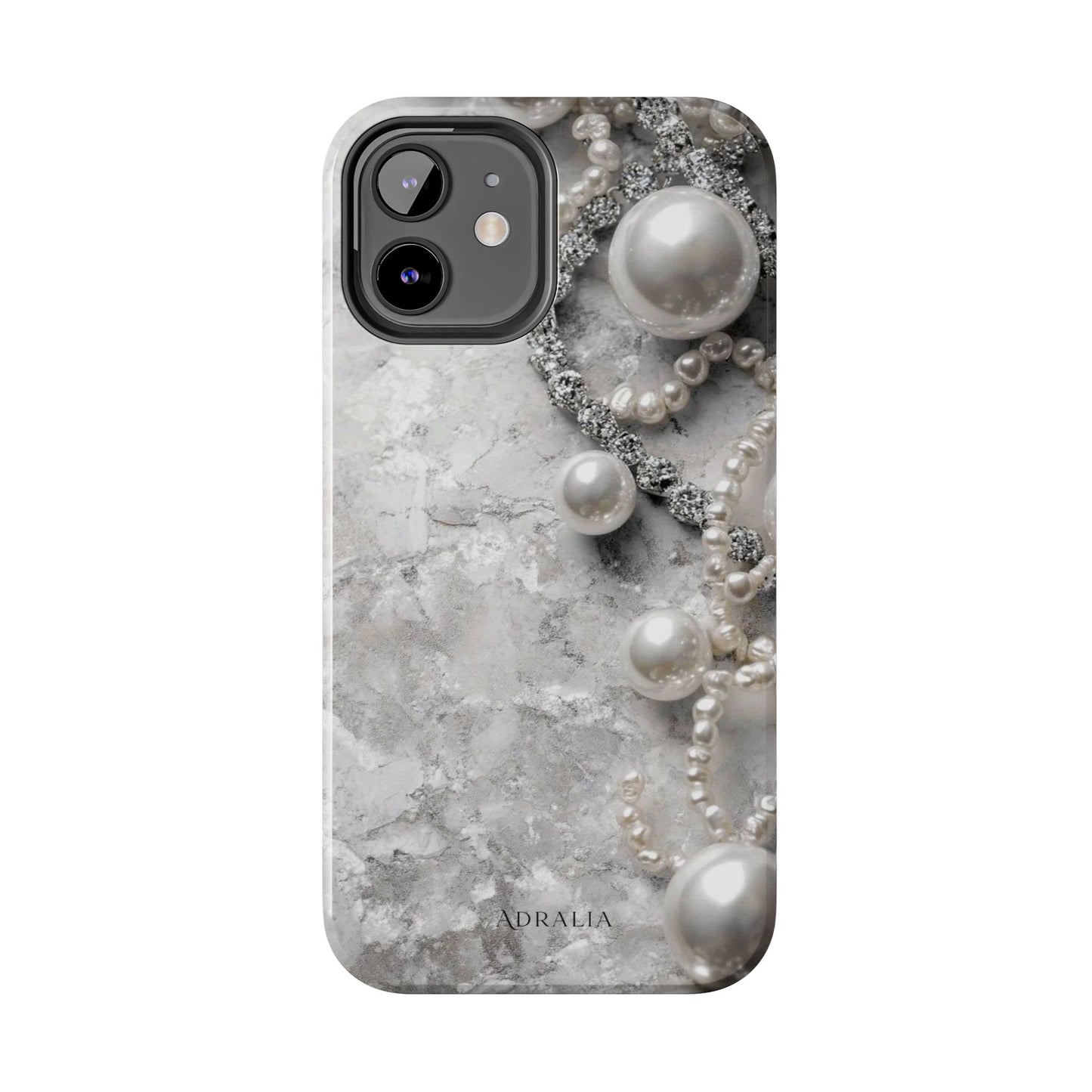 Pearl Luxe Tough Phone Case — Elegant Pearl & Crystal Protective Cover