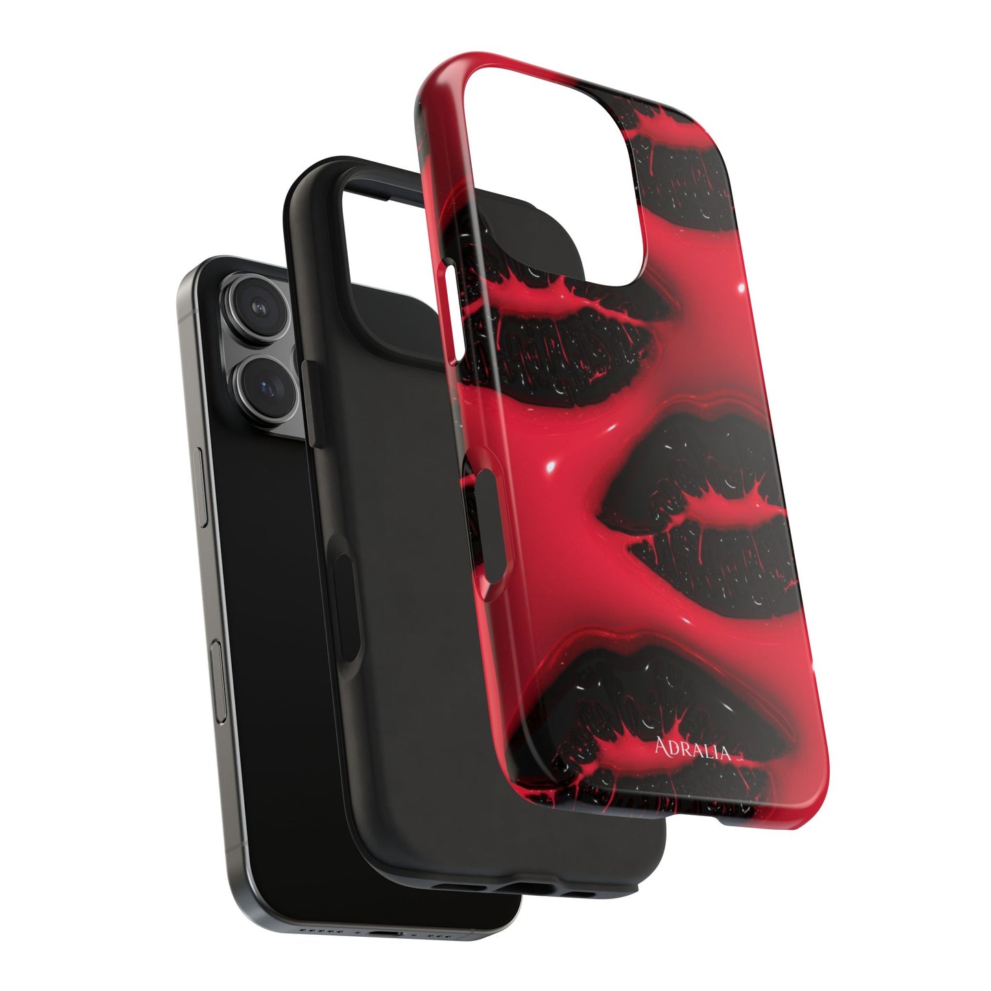 Tough Phone Case – Red Gloss Kiss Print, Shockproof Protective Cover