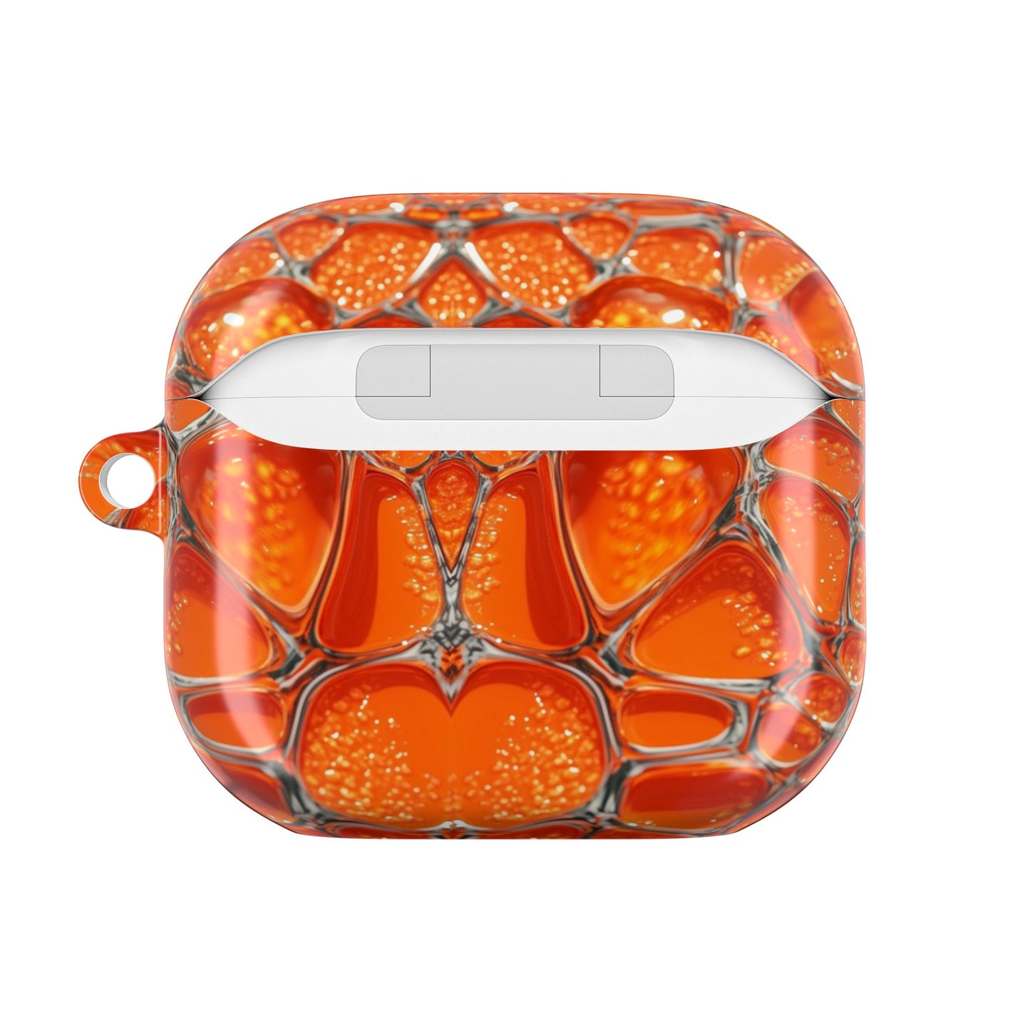 Orange Abstract Pattern AirPod Case — Vibrant Geometric Protective Cover
