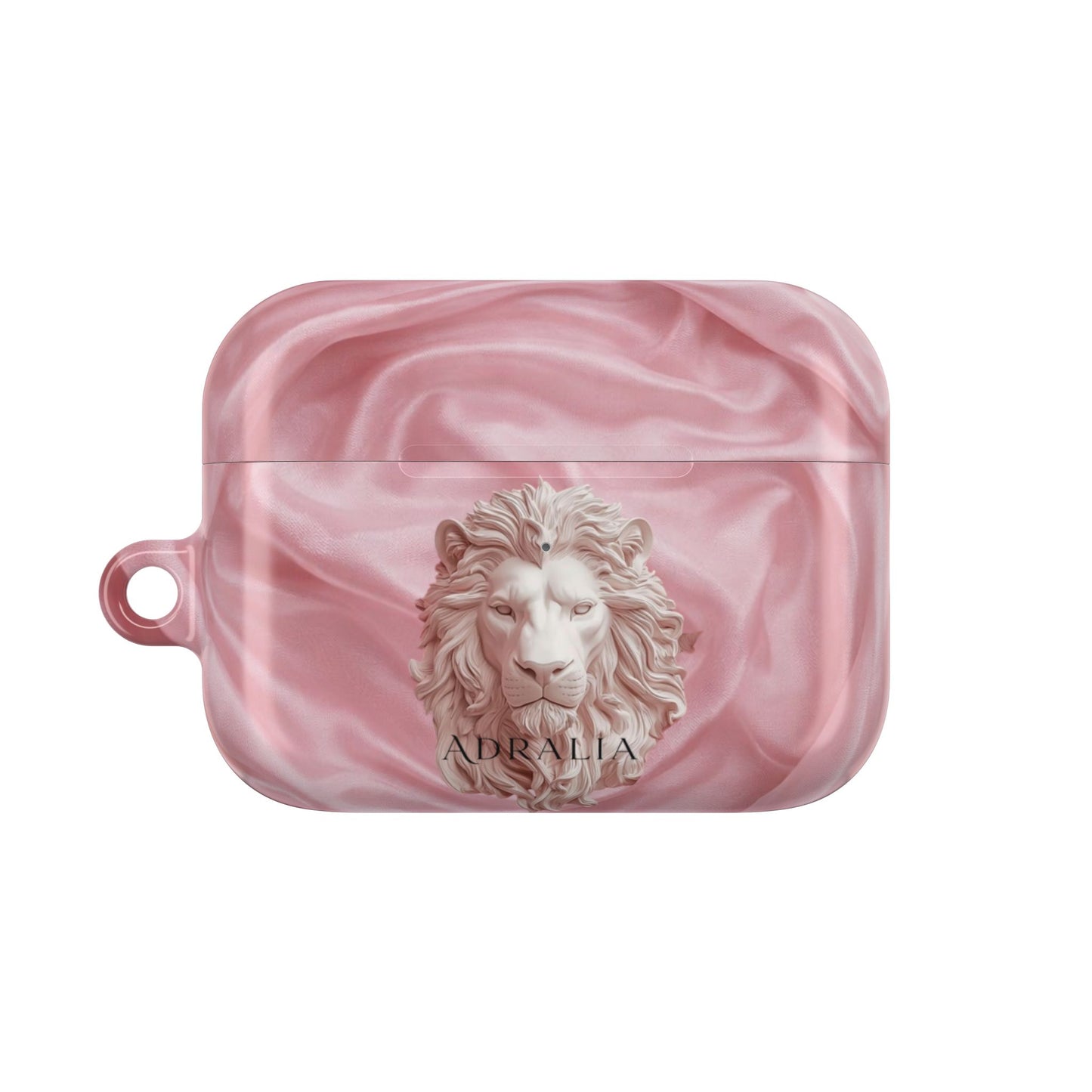 Pink Marble Lion AirPod Case — Elegant Protective Cover