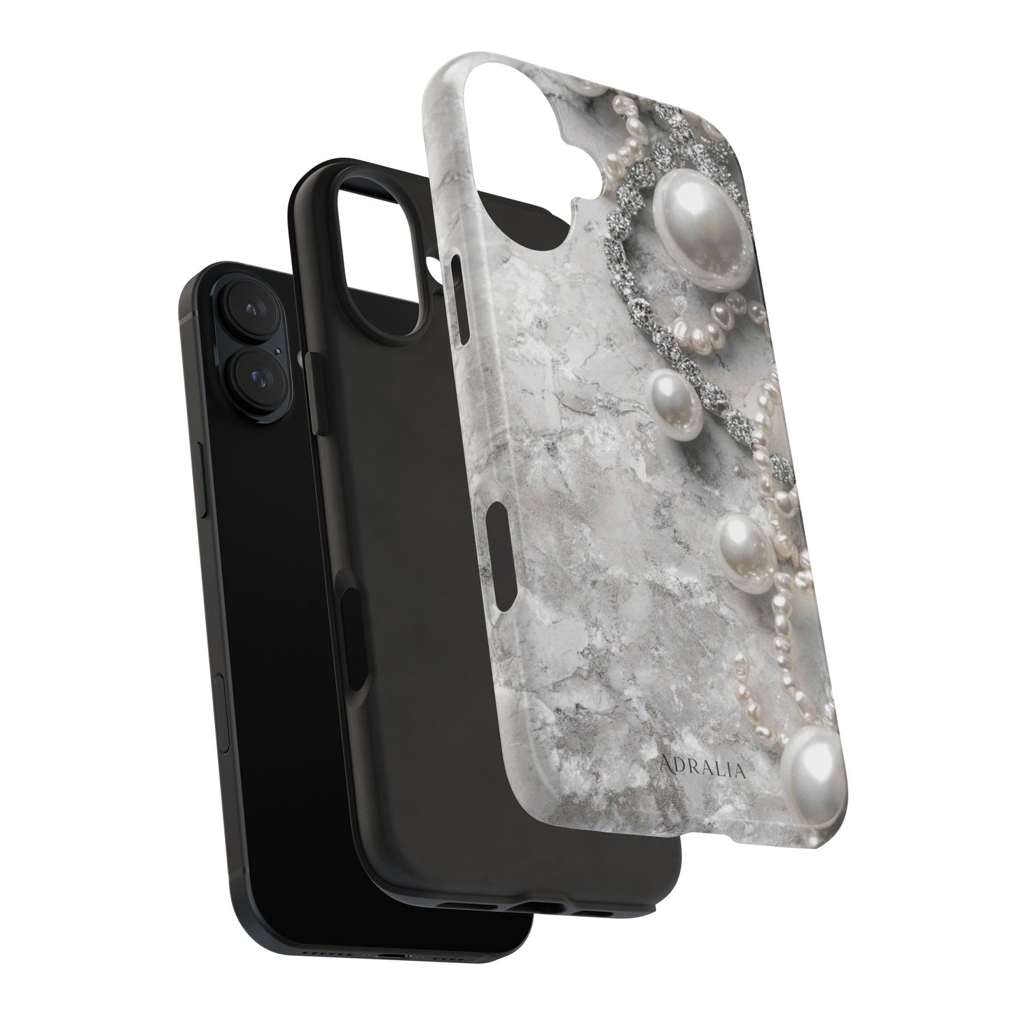 Pearl Luxe Tough Phone Case — Elegant Pearl & Crystal Protective Cover