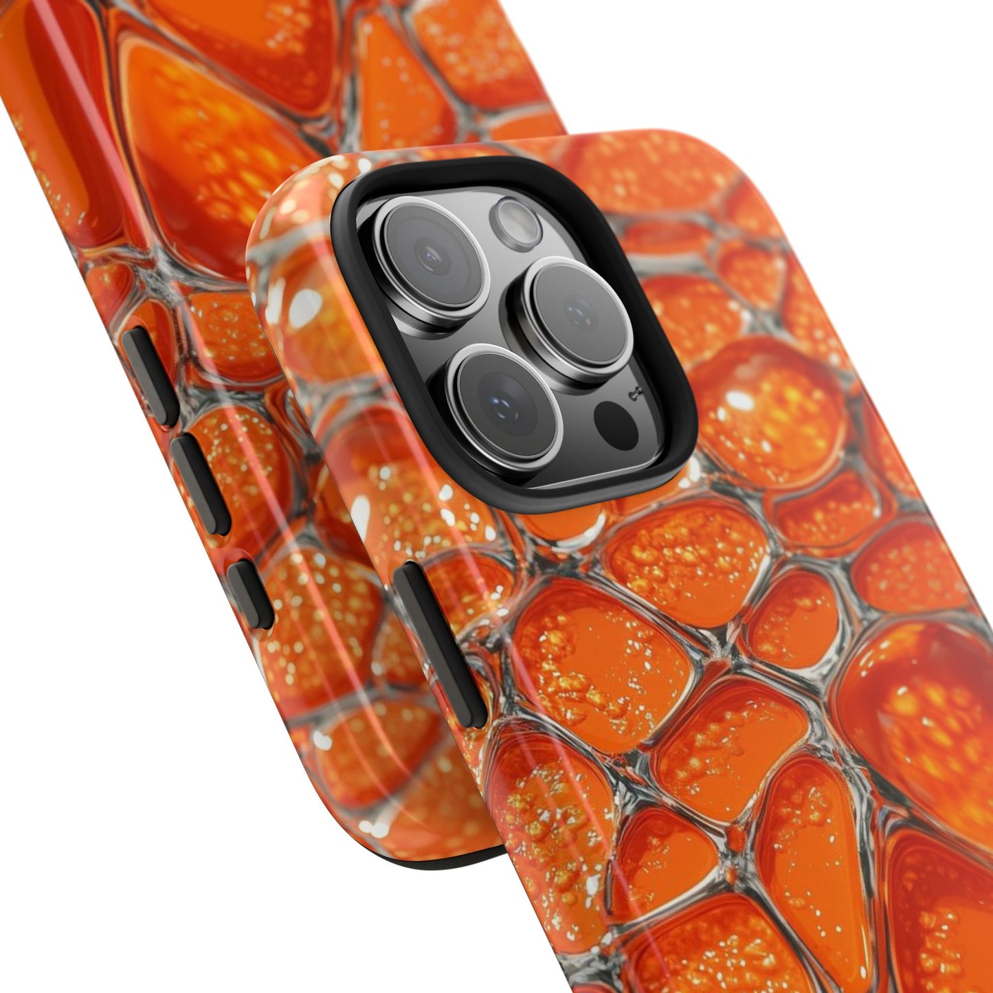 Orange Resin Abstract Tough Phone Case — Durable Protective iPhone Cover
