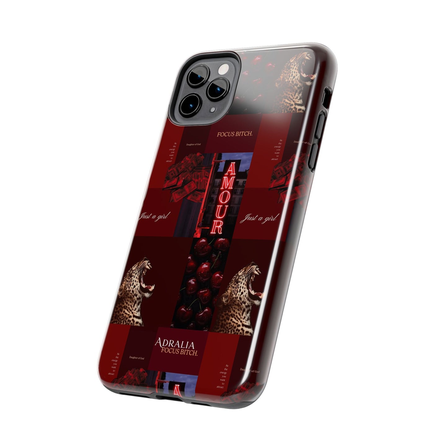Tough Phone Case — Amour Red Leopard Graphic Protective Cover