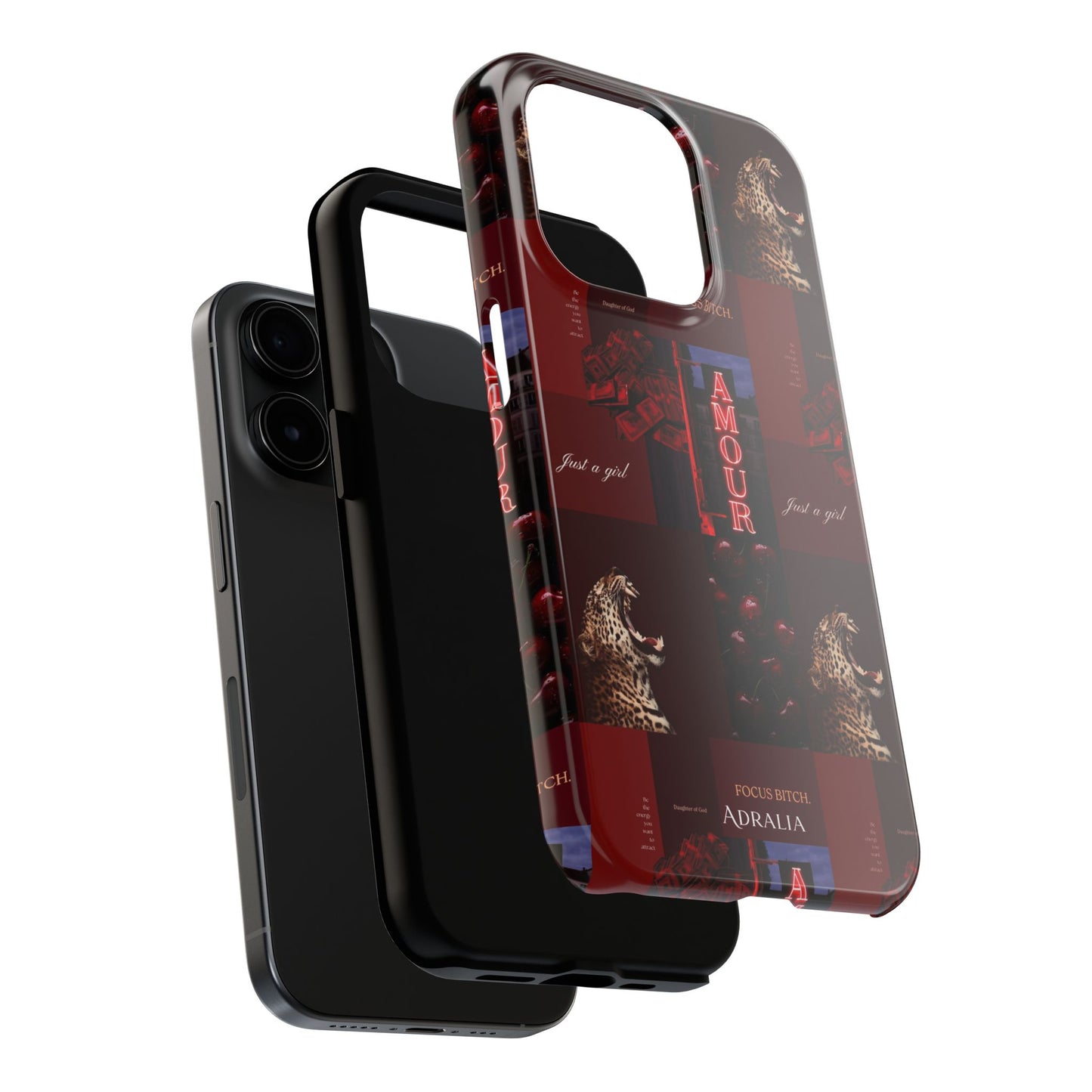 Tough Phone Case — Amour Red Leopard Graphic Protective Cover