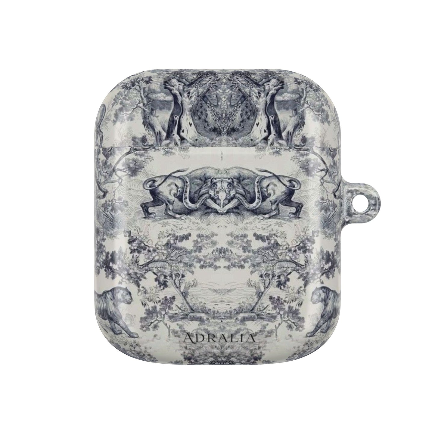 Vintage Toile AirPod Case — Classic Grey Pattern Protective Cover