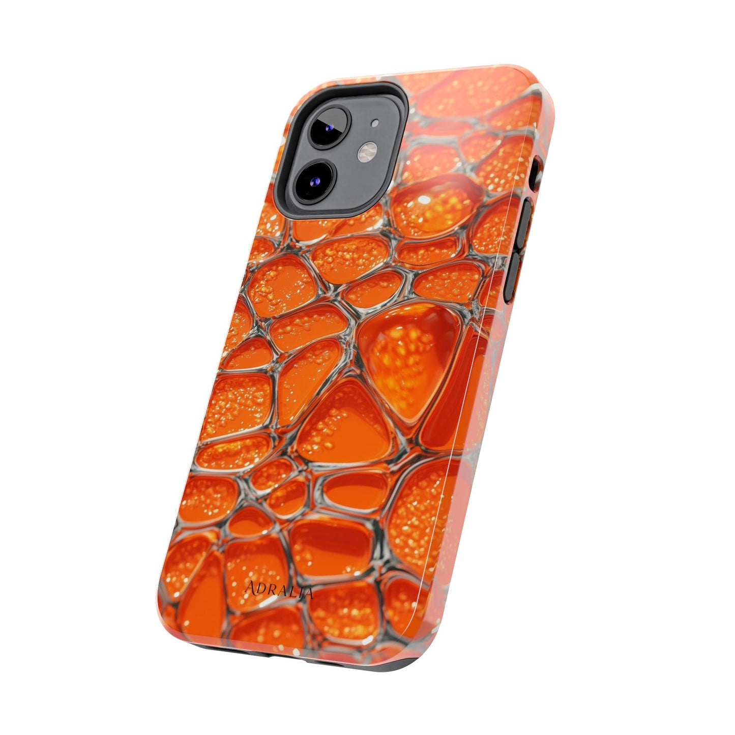 Orange Resin Abstract Tough Phone Case — Durable Protective iPhone Cover