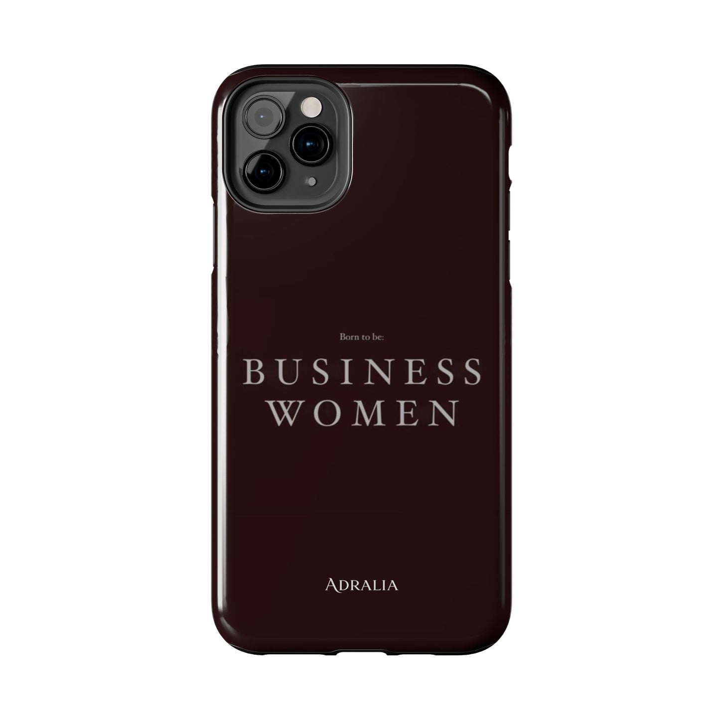 Business Women Tough Phone Case — Empowering Burgundy Protective Phone Cover