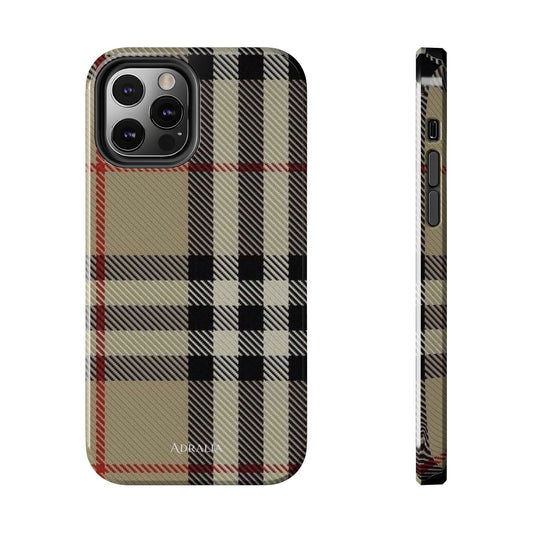 Plaid Tough Phone Case — Classic Beige Check Protective Cover