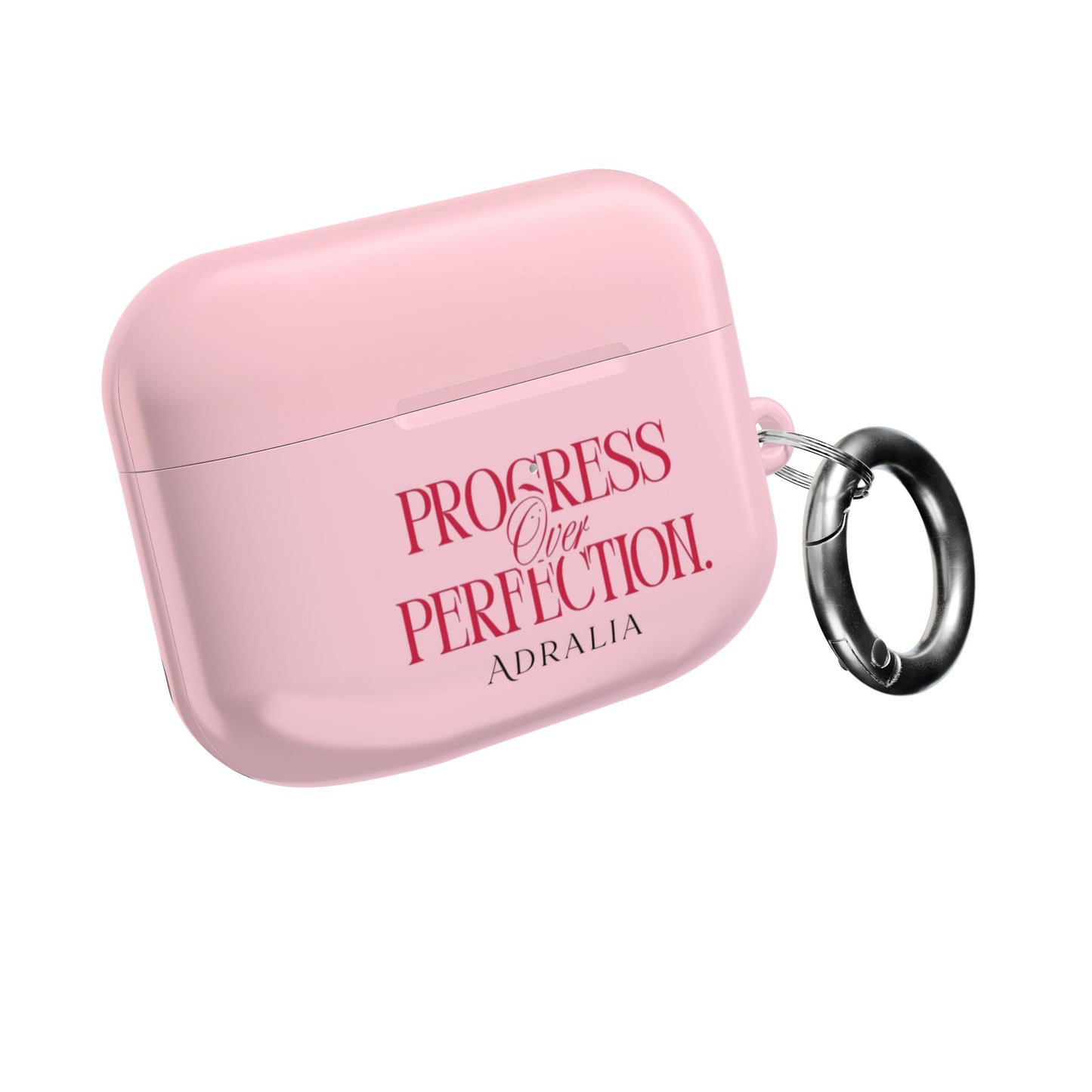 Progress Over Perfection AirPod Case — Pink Inspirational Protective Cover