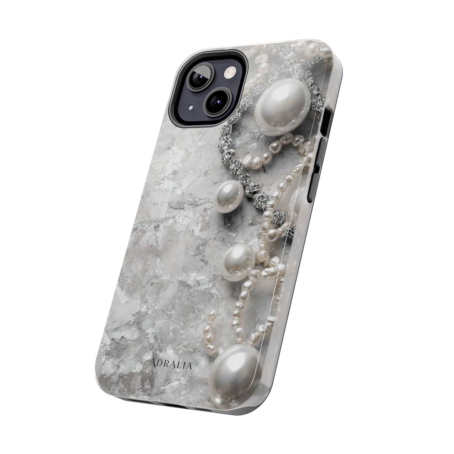 Pearl Luxe Tough Phone Case — Elegant Pearl & Crystal Protective Cover