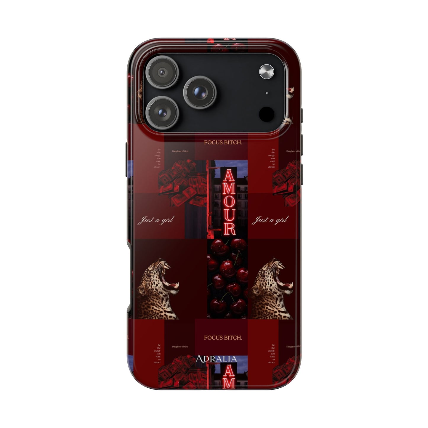 Tough Phone Case — Amour Red Leopard Graphic Protective Cover