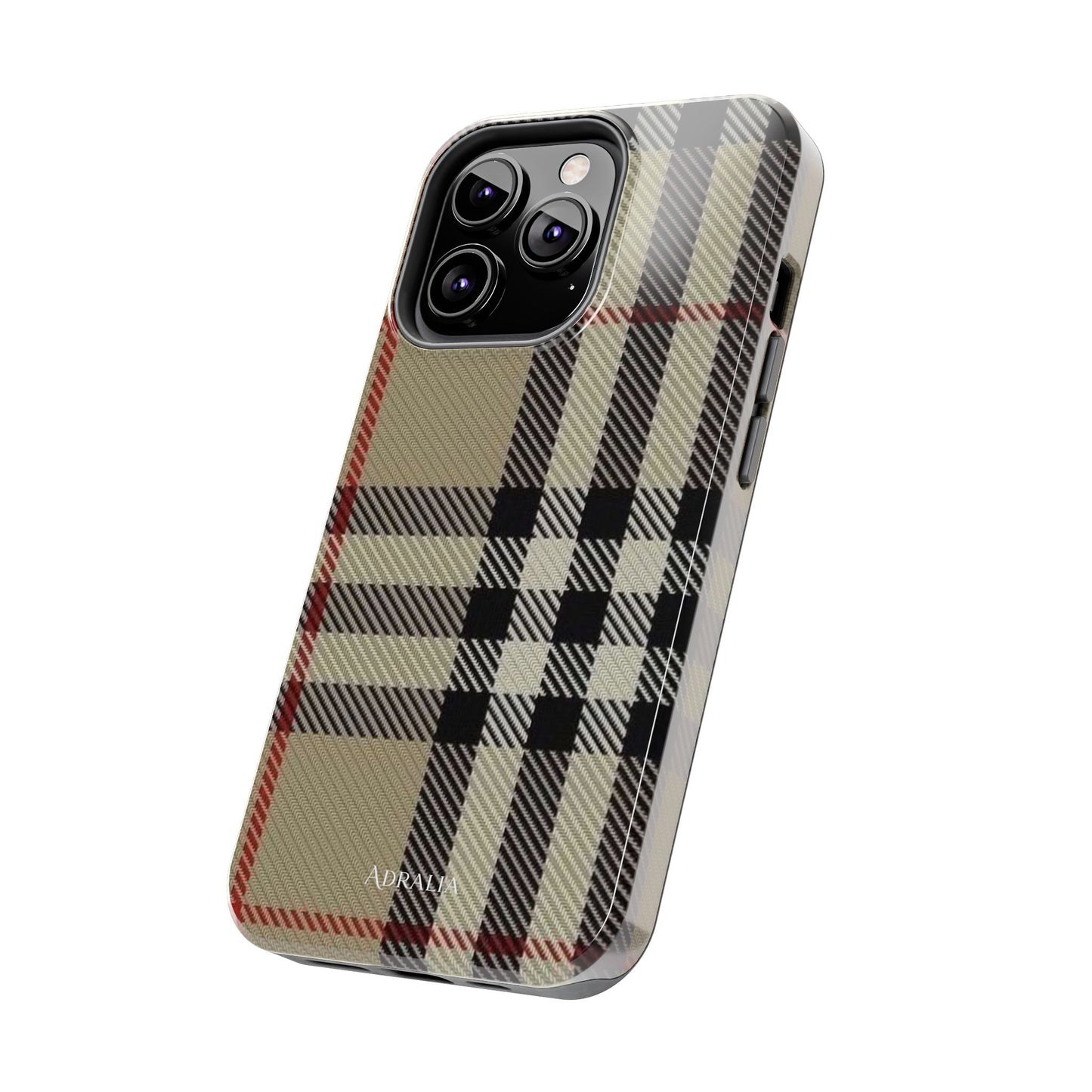 Plaid Tough Phone Case — Classic Beige Check Protective Cover