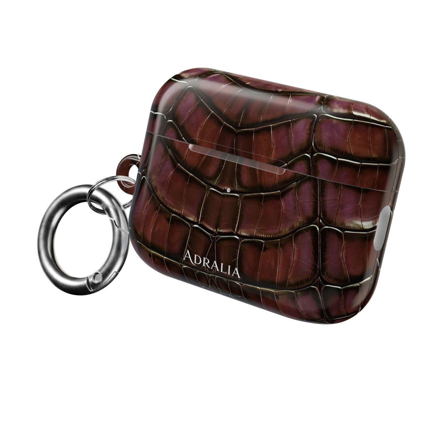 Croc-Embossed Burgundy AirPod Case – Luxe Protective Cover