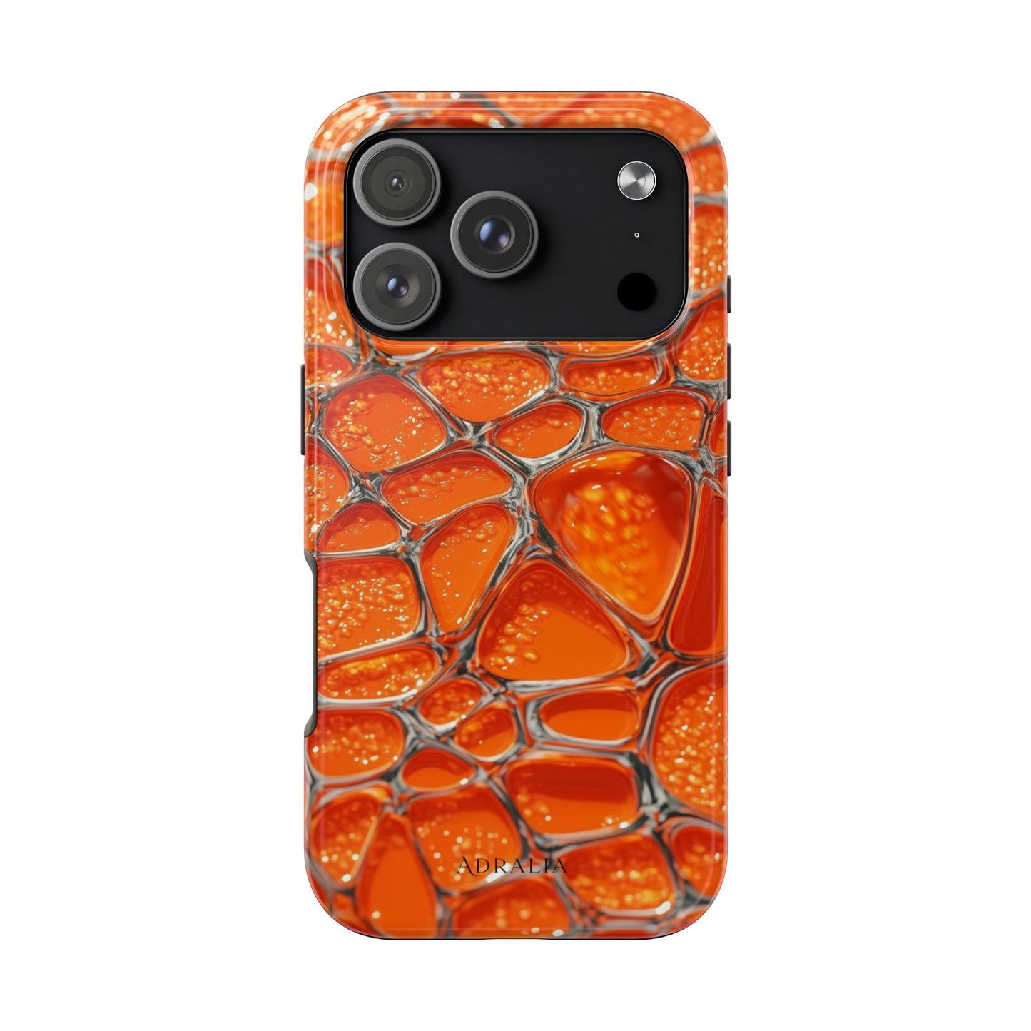 Orange Resin Abstract Tough Phone Case — Durable Protective iPhone Cover