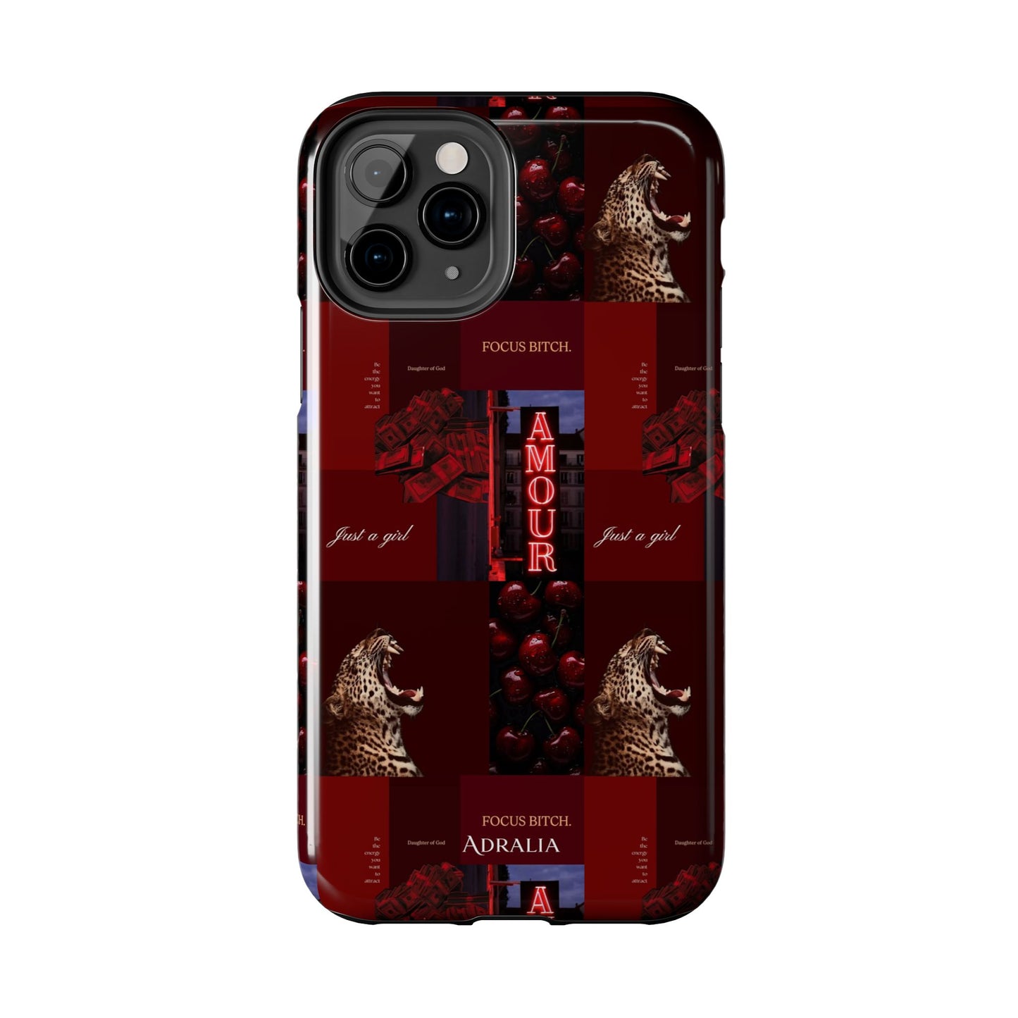 Tough Phone Case — Amour Red Leopard Graphic Protective Cover