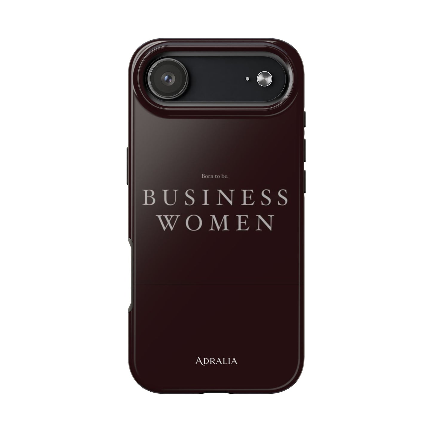 Business Women Tough Phone Case — Empowering Burgundy Protective Phone Cover