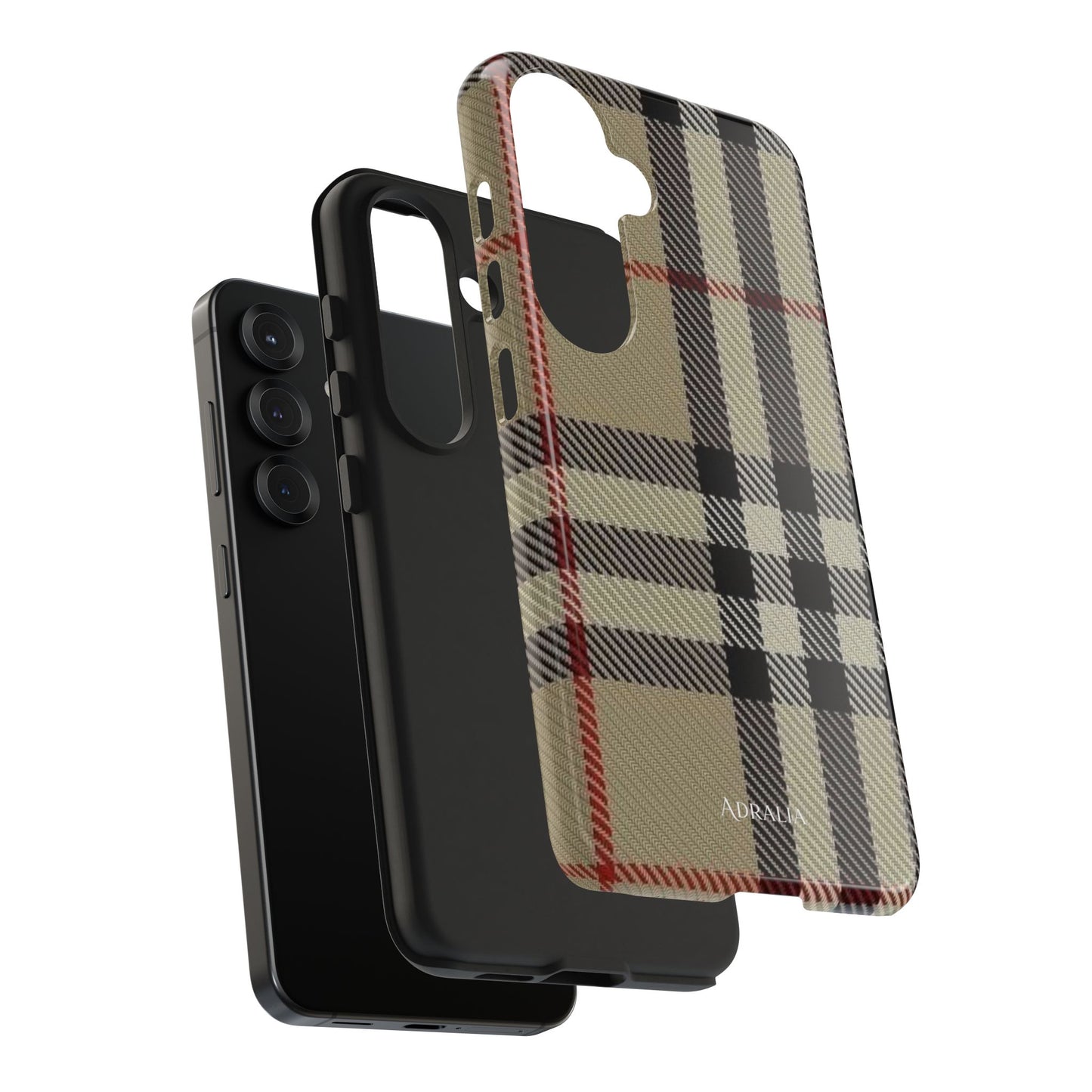 Plaid Tough Phone Case — Classic Beige Check Protective Cover