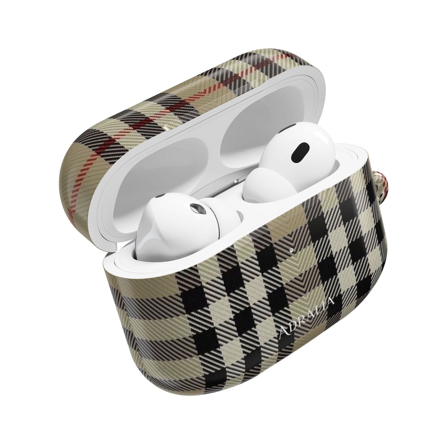 Plaid AirPod Case — Beige Classic Check Protective Cover