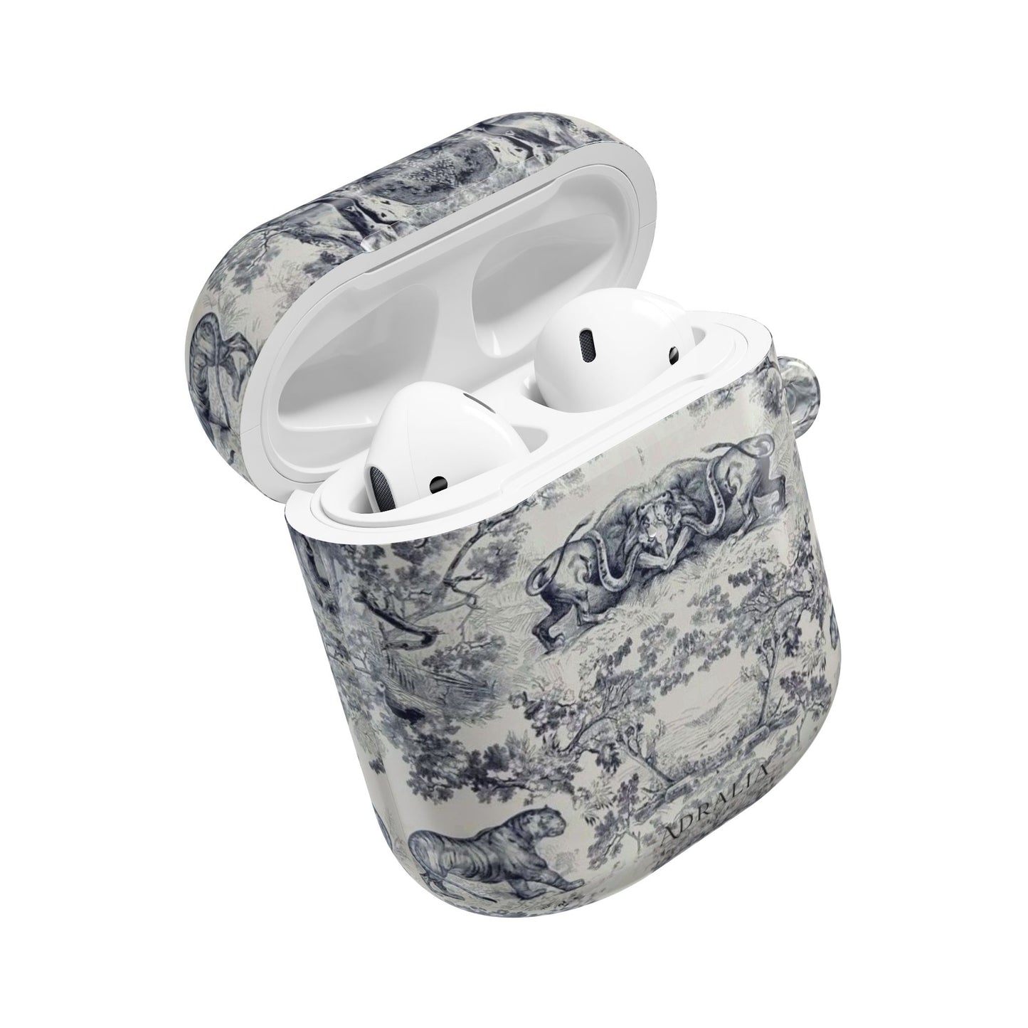 Vintage Toile AirPod Case — Classic Grey Pattern Protective Cover