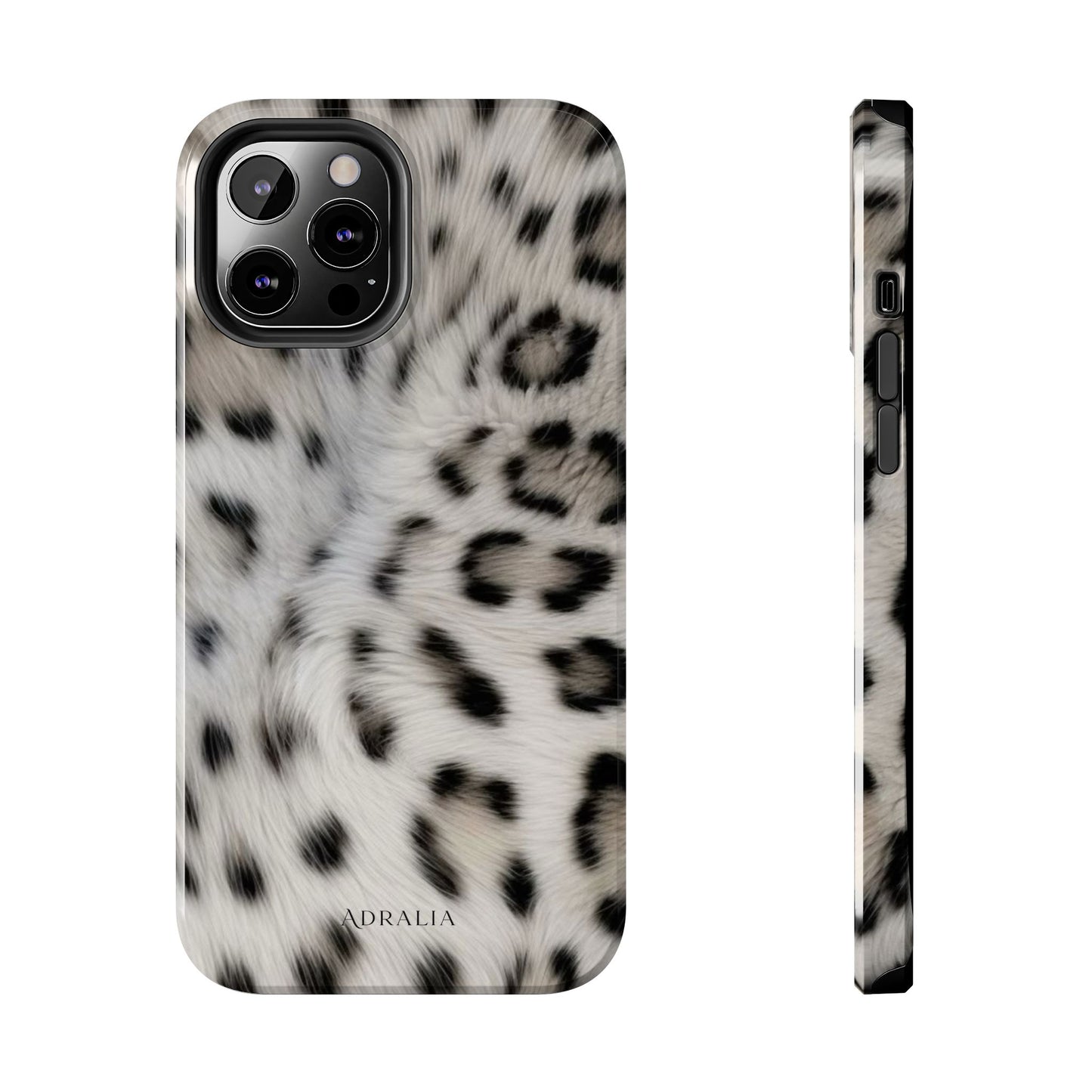 Leopard Fur Tough Phone Case — White Snow Cheetah Protective Cover