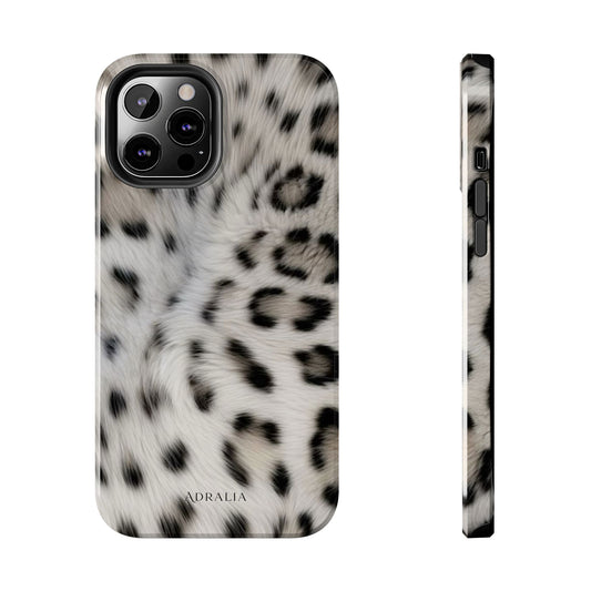 Leopard Fur Tough Phone Case — White Snow Cheetah Protective Cover