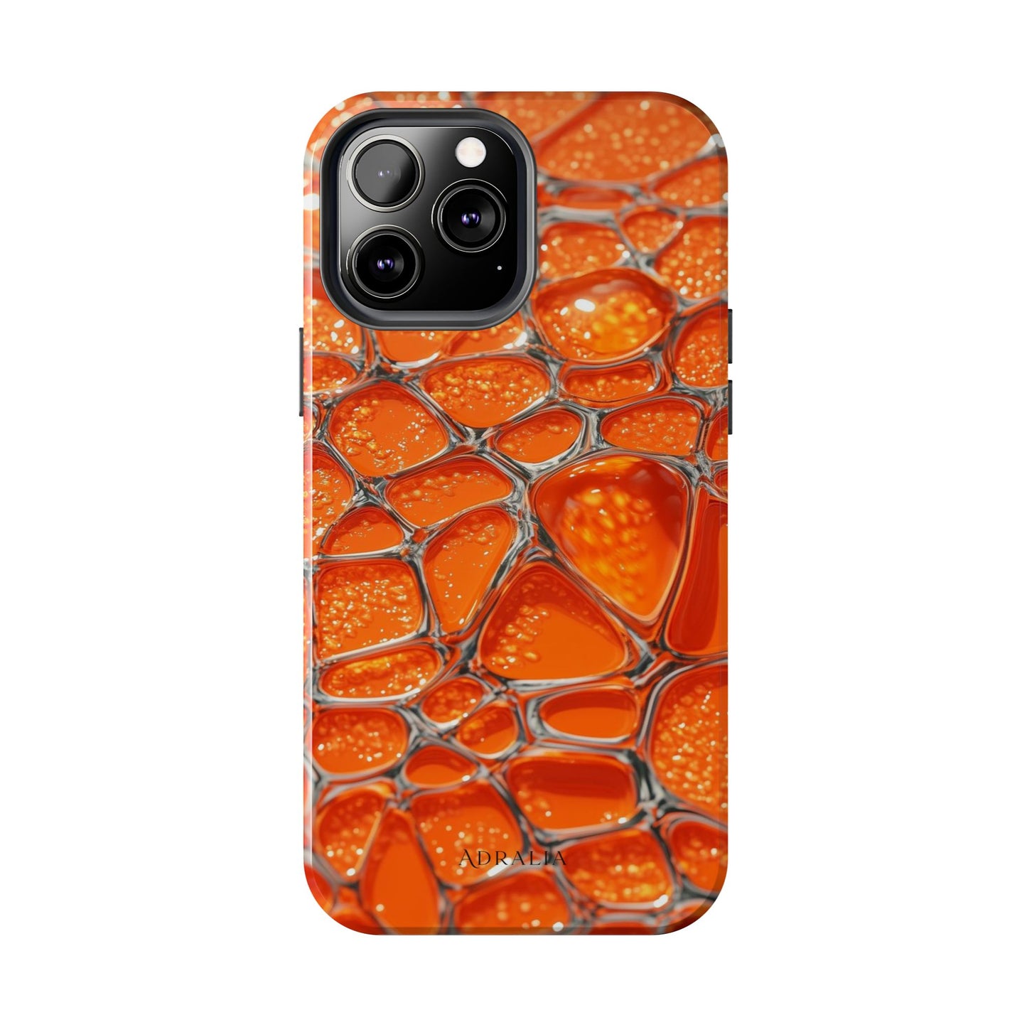 Orange Resin Abstract Tough Phone Case — Durable Protective iPhone Cover