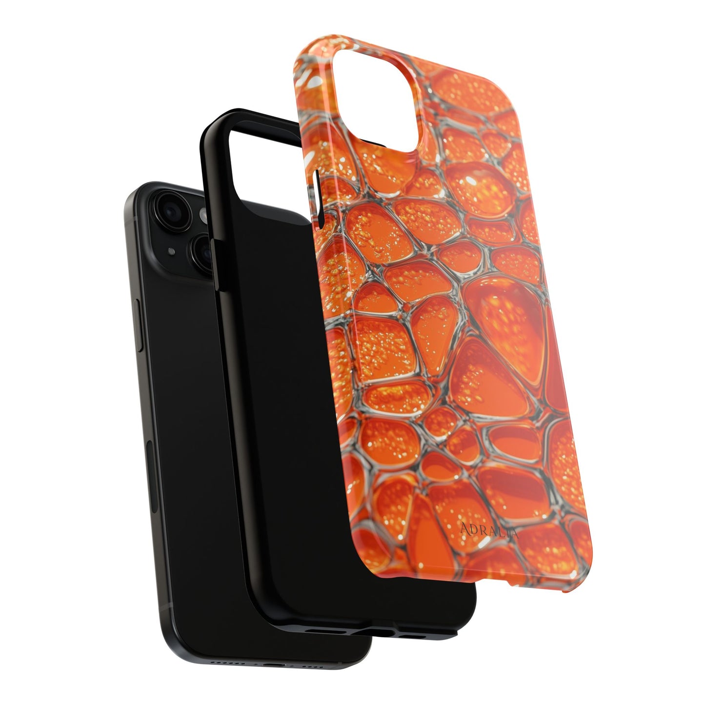 Orange Resin Abstract Tough Phone Case — Durable Protective iPhone Cover