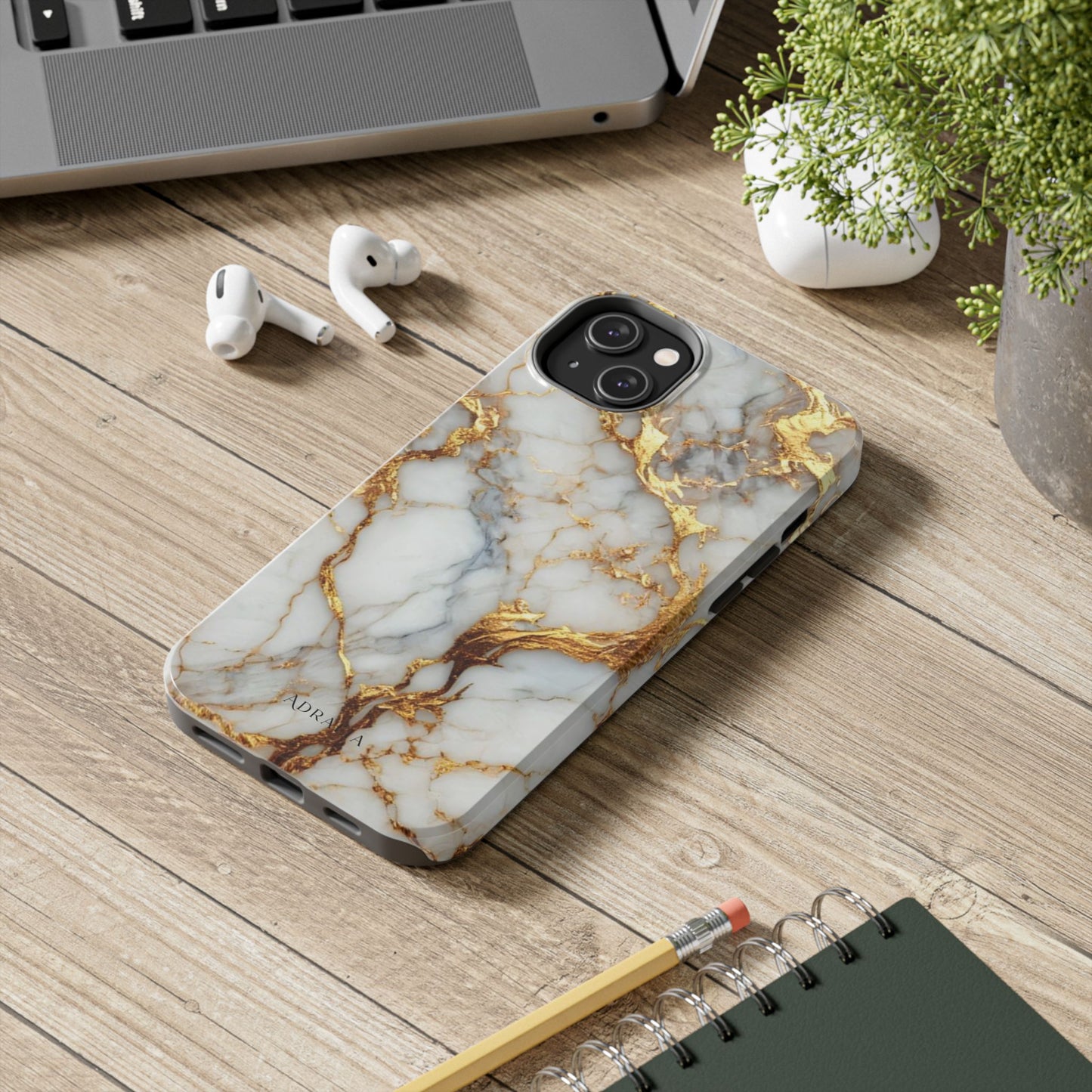 Gold Veined Marble Tough Phone Case — Luxury Protective Phone Case