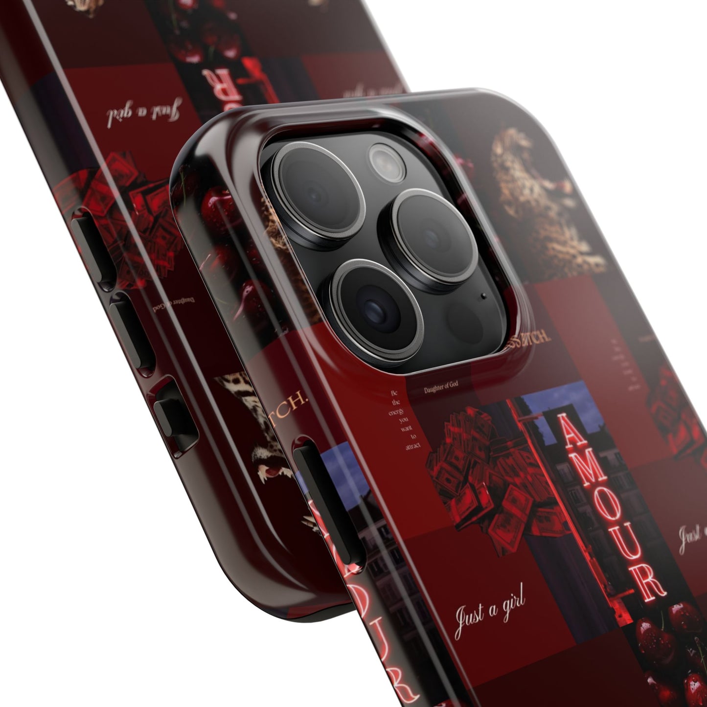 Tough Phone Case — Amour Red Leopard Graphic Protective Cover