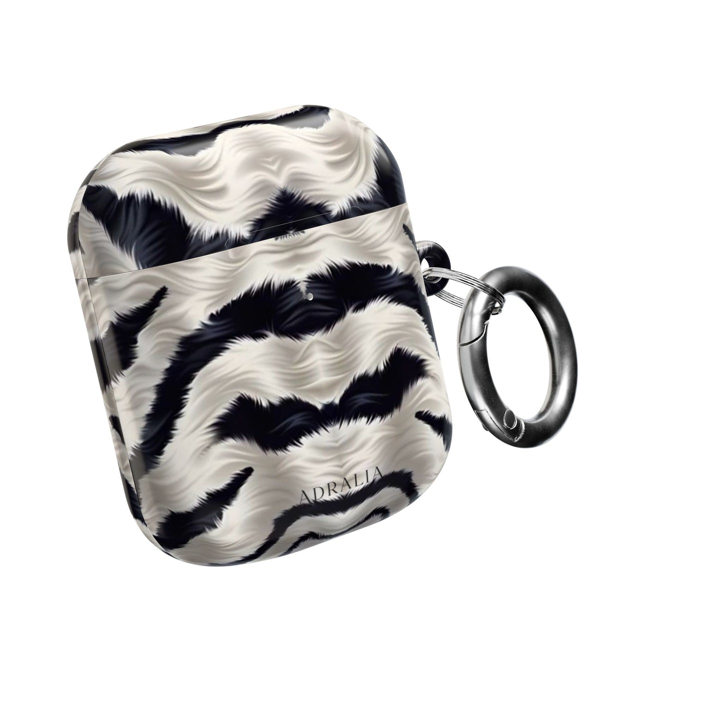 Zebra Fur Pattern AirPod Case — Luxe Black & White Animal Print Protective Cover