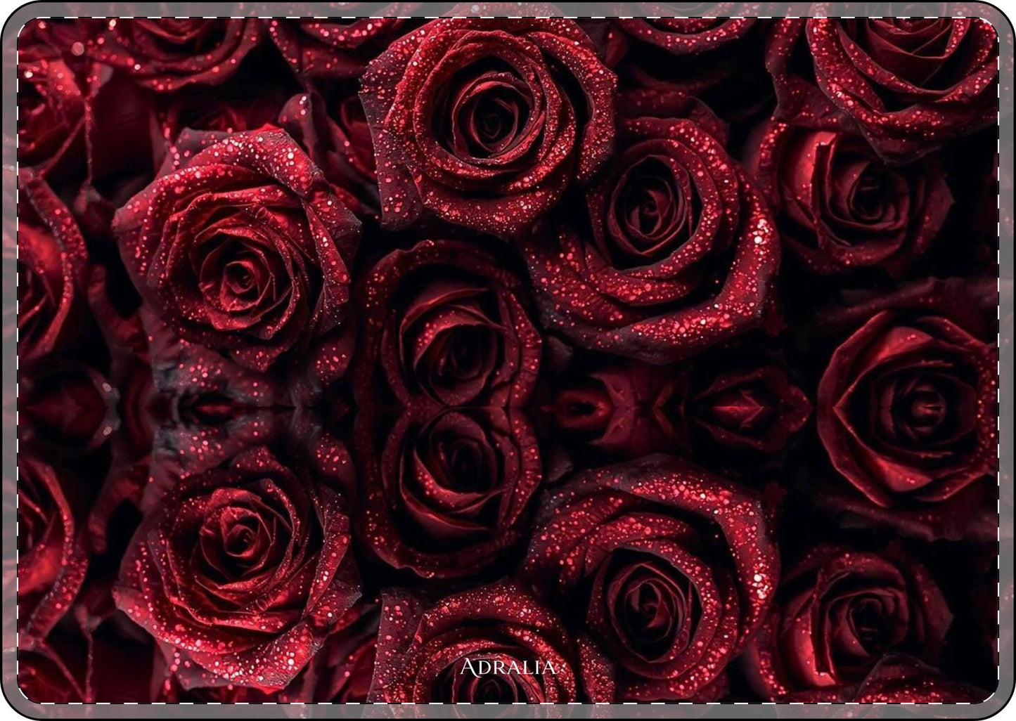 Red Velvet Roses MacBook Case — Sparkling Dark Red Floral Protective Cover