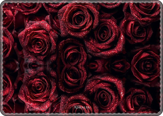 Red Velvet Roses MacBook Case — Sparkling Dark Red Floral Protective Cover