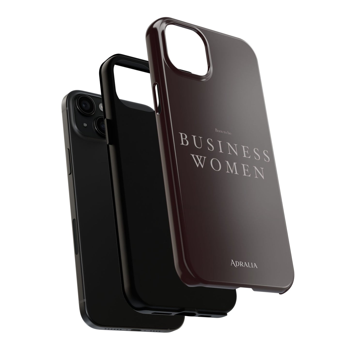 Business Women Tough Phone Case — Empowering Burgundy Protective Phone Cover