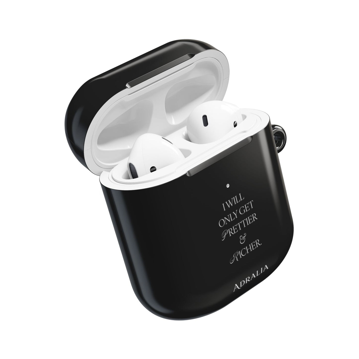 AirPods Case — “I Will Only Get Prettier & Richer” Black Protective Case