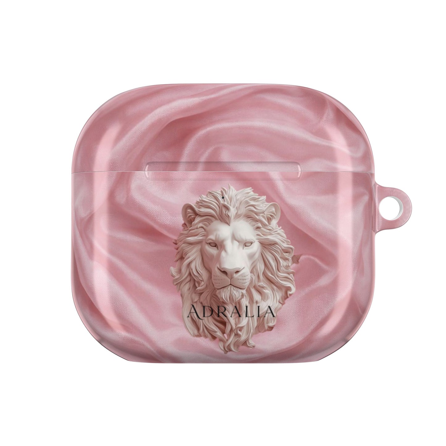 Pink Marble Lion AirPod Case — Elegant Protective Cover