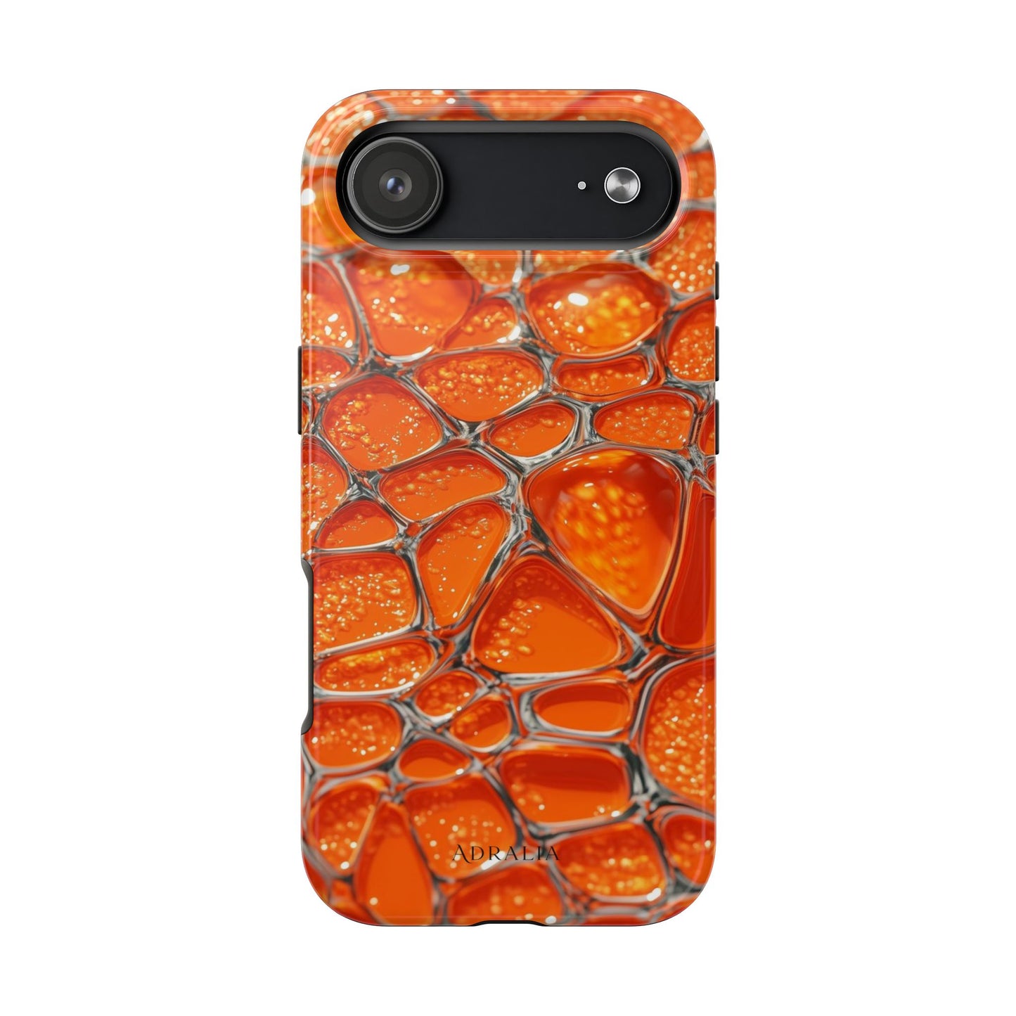 Orange Resin Abstract Tough Phone Case — Durable Protective iPhone Cover